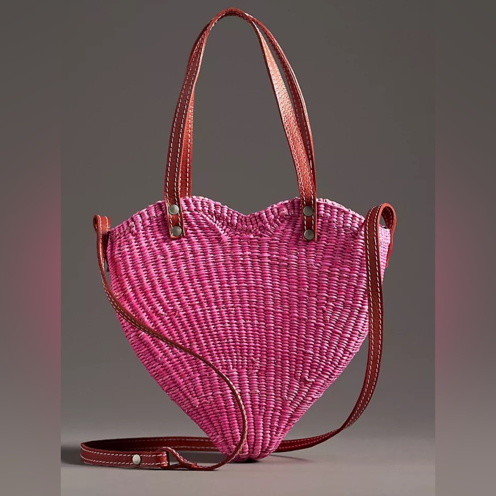 Sensi Studio Heart Toquilla Straw Bag